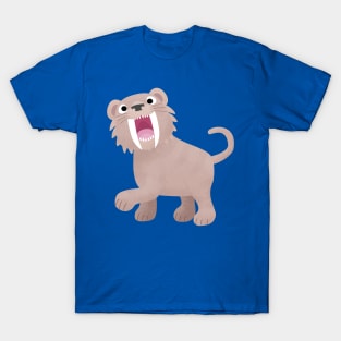 Cute Saber Toothed Tiger Smilodon cartoon T-Shirt